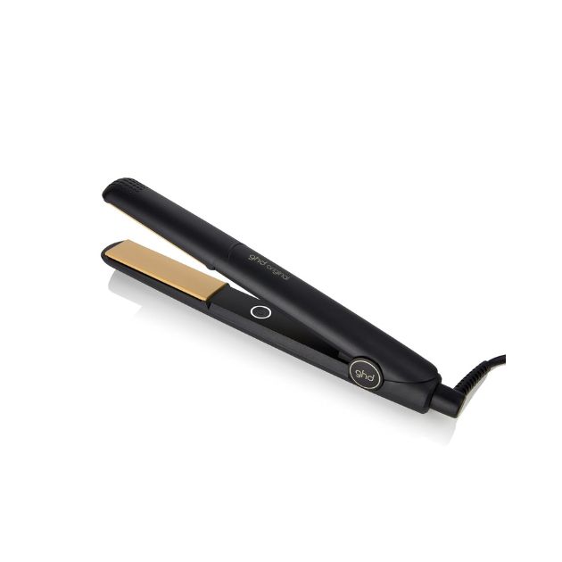 a black and gold flat iron